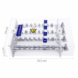 4 KUTUP - 9 DELIKLI - 400A ( 1/8 SKP, GIRIS-CIKIS ) KALAYLI BAKIR BARALI DAGITICI