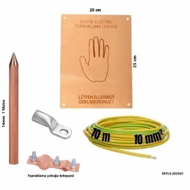 Meepo Statik Elektrik Topraklama Levha Seti 10 metre kablolu