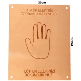 Meepo Statik Elektrik Topraklama Levhası 20x25cm 1mm Tek El